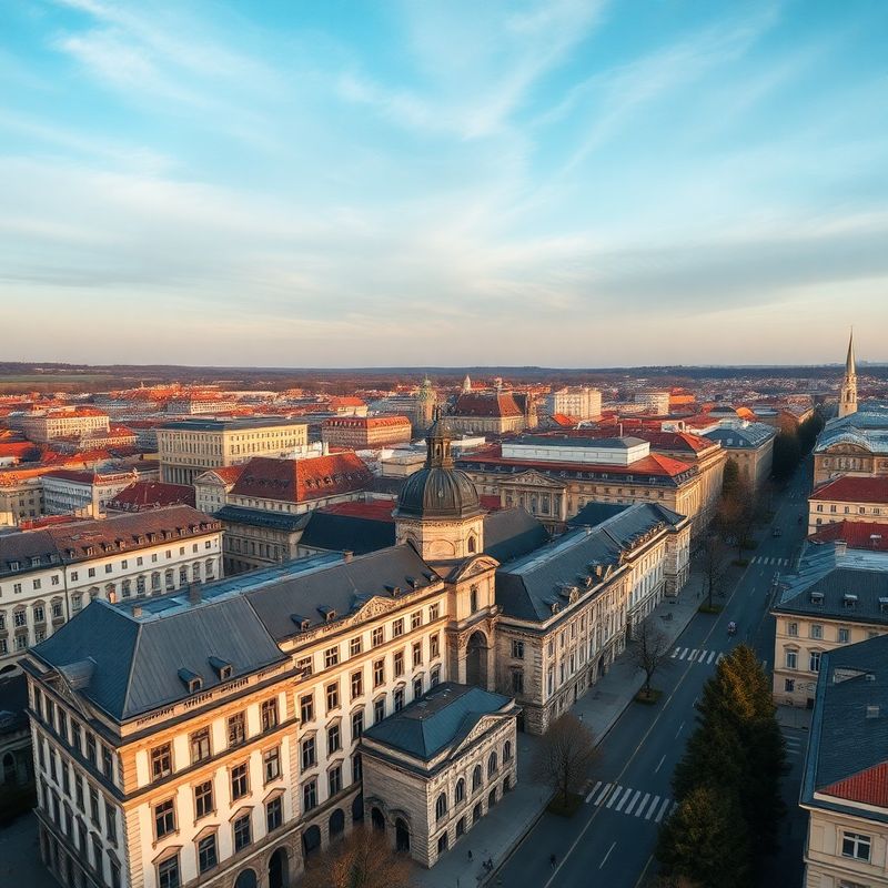 Pohled na centrum Ostravy s mátově zabarvenou oblohou
